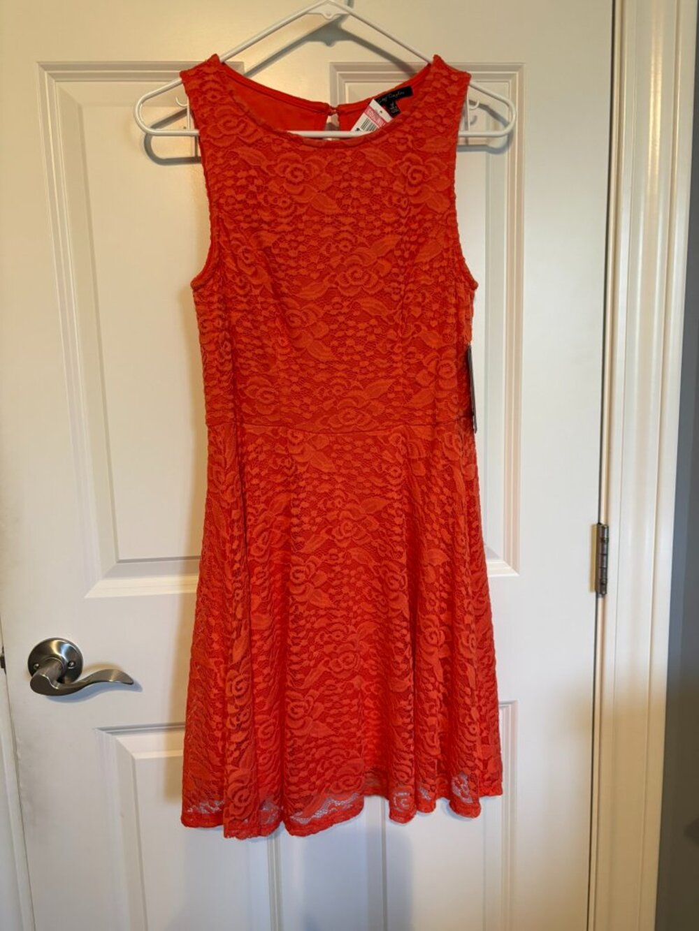 NWT City Triangles orange lace dress, size M
